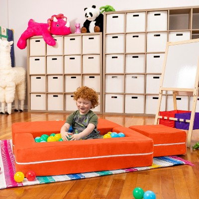 Mandarin Modular Kids Sofa with Ottomans and Fold Out Lounger