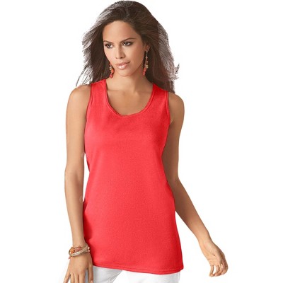 Roaman's Women's Plus Size Scoopneck Tank Top - S, Antique Strawberry ...