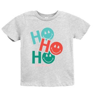 SmileyWorld Ho Ho Ho Stacked - Youth Short Sleeve Graphic T-Shirt and Toddler Short Sleeve Graphic T-Shirt - 1 of 4