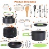 LakeForest"16-Piece Camping Cookware Set with Pot, Pan, Kettle, Cutlery, and Accessories for Outdoor Cooking"Grey - 3 of 4