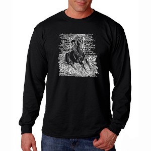 LA Pop Art Men's Word Art Long Sleeve T-shirt - POPULAR HORSE BREEDS - 1 of 4