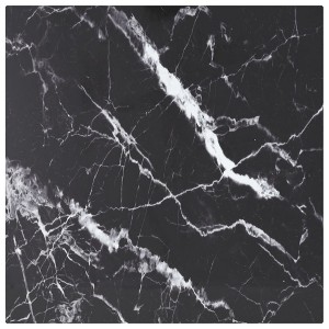 vidaXL Table Top Black 15.7"x15.7" 0.2" Tempered Glass with Marble Design - 1 of 4