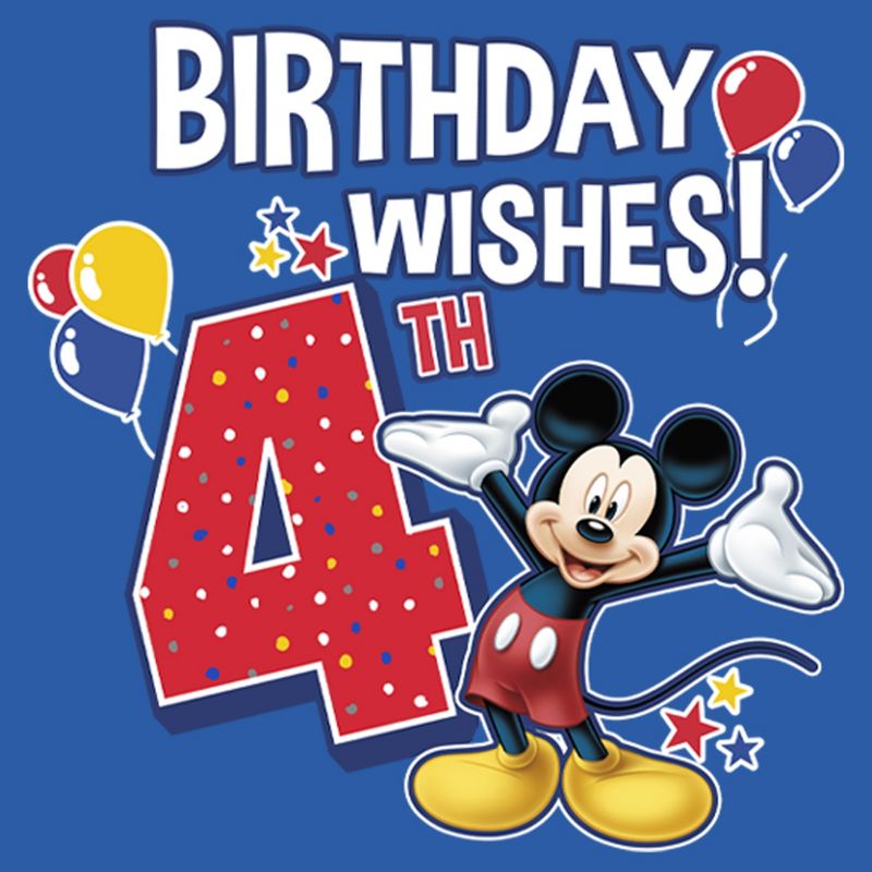 Toddler's Mickey & Friends 4th Birthday Wishes T-Shirt, 2 of 4