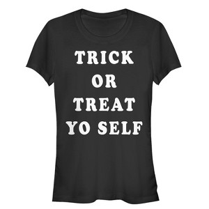 Juniors Womens Lost Gods Halloween Trick Or Treat Yourself T-Shirt - 1 of 3