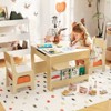 Tangkula 4 in 1 Kids Table & Chair Set w/Reversible Graffiti & Building Blocks Tabletop - 4 of 4