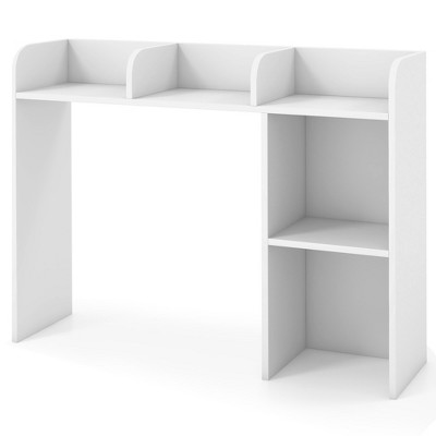 Costway Wall Mounted Computer Convertible Desk Floating Desk W/ Storage  Bookcases White : Target