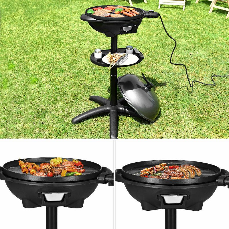 Costway Electric BBQ Grill 1350W Non-stick 4 Temperature Setting Outdoor Garden Camping, 3 of 11