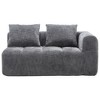 Grungis Chenille Loveseat Sofa with Left Arm & Removable Pillows, Modern Minimalist 2-Seater Sofa for Living Room & Bedroom - 3 of 4