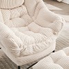 Airsurfer Lazy Chair with Ottoman – Modern Lounge Chair with Armrests, Side Pocket & Footrest, Ideal Upholstered Reading Chair for Small Spaces - 2 of 4