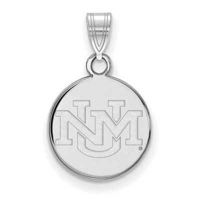 Black Bow Jewelry 14k White Gold New Mexico Lobos NCAA Small Pendant