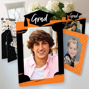 Big Dot of Happiness Orange Graduation Party Centerpieces - 4x6 Picture Display - Paper Photo Frames - Set of 12 - 1 of 4