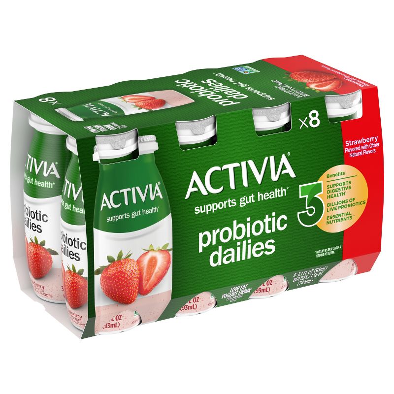 Activia Probiotic Dailies Strawberry Yogurt Drink - 8ct/3.1 fl oz Bottles, 5 of 18