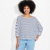 Lands' End Women's Lightweight Jersey Boatneck Dolman Sleeve Top - 4 of 4