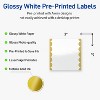 Avery Printable Square Labels, Gold Edge Dots, 3" x 3", Glossy White Square Labels, Permanent, Laser/Inkjet, 60ct, Great for Product Labels - 2 of 4