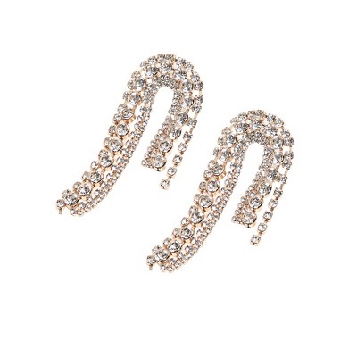 Women's The Asymmetrical Drop Earrings - Crystal Silver