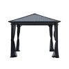 GDFStudio Warrin Outdoor 10' x 10' Aluminum Hardtop Gazebo with Netting - 4 of 4