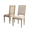 Set Of 2 Dining Room Side Chairs,Fabric Upholstered Dining Chair With Rubberwood Legs,Wooden High Back Kitchen  Armless Chair-Coolbibila - 3 of 4