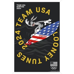 Trends International Looney Tunes x Team USA - Surfing Framed Wall Poster Prints - 1 of 4