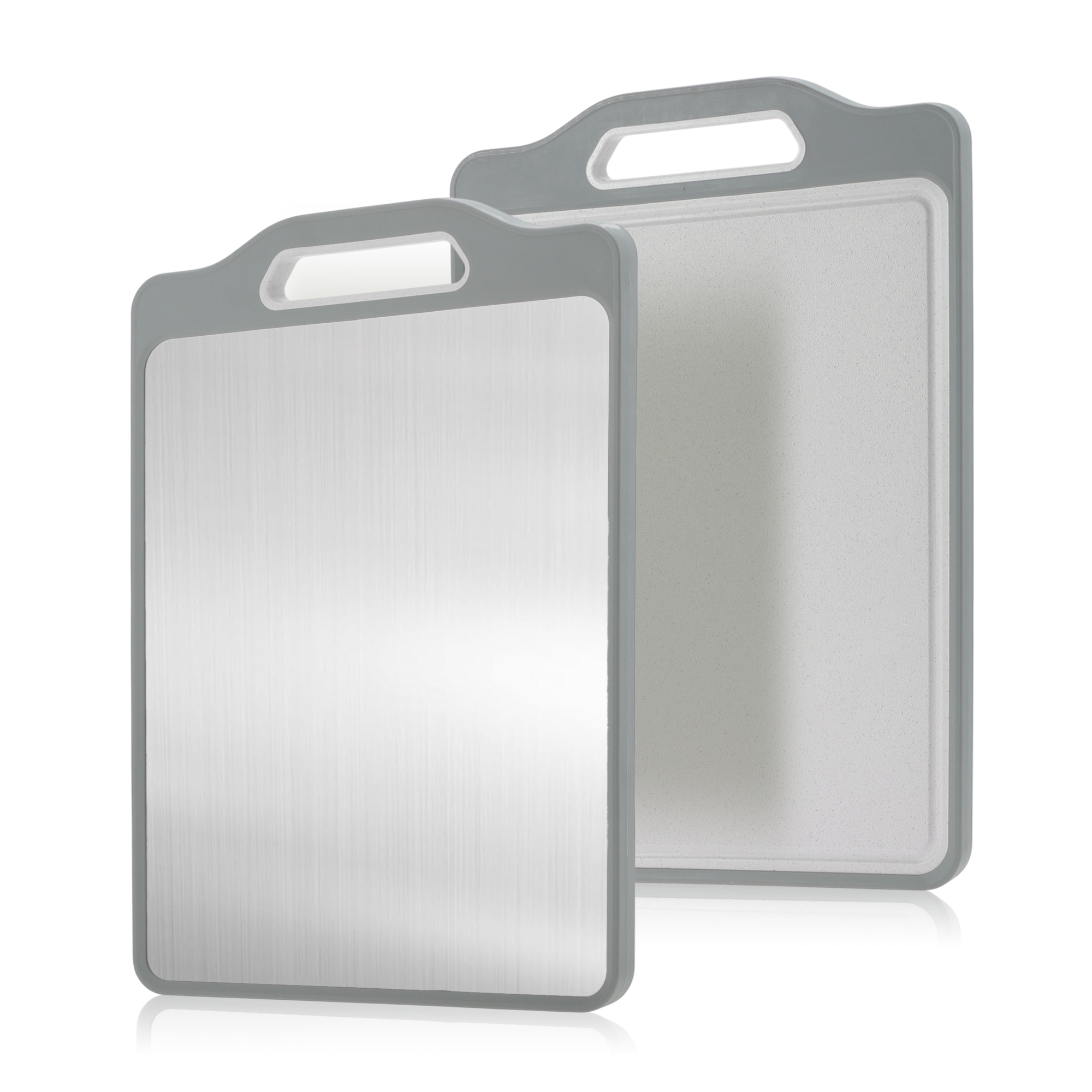 Unique Bargains Double-Sided Stainless Steel Cutting Board Gray 1 Pc