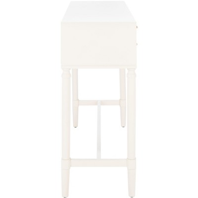 White Wood and Metal Console Table with Storage