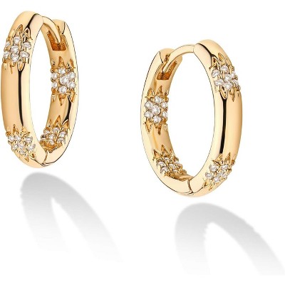 Cubic Zirconia Huggie Earrings 14k Gold Plated Tiny Earrings Small Huggie Hoop Earrings Simple Lightweight Hoops Gift for Women