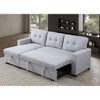 TiramisuBest Dark Gray Elegant Storage Sofa with Pull-Out Chaise, Twin Sleeper, Removable Cushions, Living Room Furniture - 3 of 4