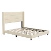 Emma and Oliver Modern Channel Stitched Upholstered Platform Bed with Wingback Headboard and Wooden Support Slats; No Box Spring Needed - 2 of 4
