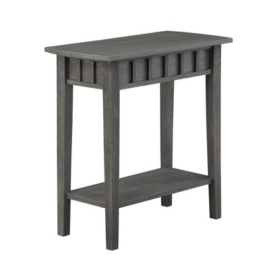 Dennis End Table With Shelf Wirebrush Dark Gray - Breighton Home: Mid ...