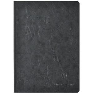 Clairefontaine Clothbound Notebook w/ elastic closure - Ruled  96 sheets - 8 1/4 x 11 3/4 - Black - 1 of 1