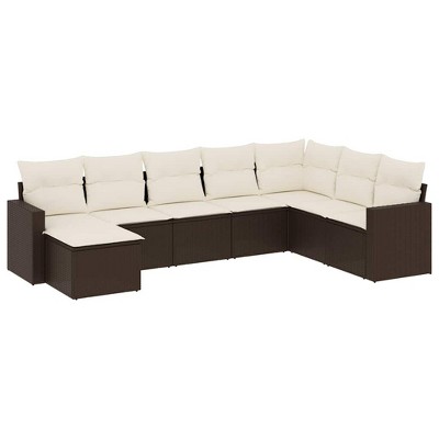 vidaXL Garden Sofa Set Brown