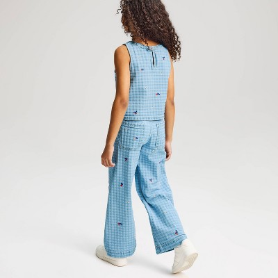 Детские Cat & Jack Girls' Denim Embroidered Tank Top - Cat & Jack™ Blue M — фото 2