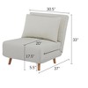 GDFStudio Rafael Modern Foldable Convertible Chenille Upholstered Chair Bed with Adjustable Backrest and Pillow - 3 of 4