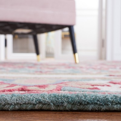 Handmade Ivory Tufted Wool Runner Rug 27" x 8"
