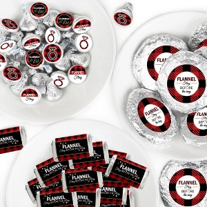 Big Dot of Happiness Flannel Fling Before The Ring - Buffalo Plaid Bachelorette Party Candy Favor Sticker Kit - 304 Pc - 1 of 4