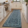 Acekool Vintage Floral Washable Area Rug, Non-Slip Ultra-Thin Stain Resistant Foldable Soft Carpet for Living Room Bedroom Office - 2 of 4