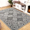 Washable Vintage Geometric Rug Non Slip Low Pile Rug Soft Throw Floor Cover Foldable Indoor Carpet for Living Room Bedroom Playroom Nursery - 2 of 4