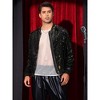 Lars Amadeus Men's Zip Up Party Disco Metallic Shiny Sequin Varsity Jackets - 2 of 4