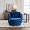 Aortzio 40.35"W 360 Swivel Chair Upholstered Accent Chair With Round Storage Ottoman - 4 of 4
