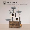 Hidden Litter Box Enclosure with Large Cat Tree 57.5 Inch 2-in-1 Modern Multi-Level Pussy Tower Condo Toilet Furniture - 3 of 4