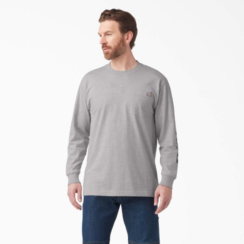 Dickies Logo Graphic Long Sleeve Pocket T shirt Heather Gray hg 2xlt 2xlt Target