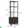 70.9"H 4-Tier Bookcase with Storage Drawers, Metal Frame and Open Display Shelves, Woodgrain Finish - 3 of 4