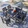 Outdoor Patio Dining Set, Dining Table with Umbrella Hole, 7 Pcs Dining Set with Chairs and Table, Dining Set with Steel Frame-Coolbibila - 3 of 4