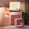 Vanity Desk with Mirror and LED Lights, Makeup Vanity Desk with Sliding Lighted Mirror - 2 of 4