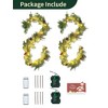 MOEPISY 2Pcs 6.2Ft Pre-Lit Gold Glitter Garland with Pine Cones Red Berry Eucalyptus - 3 of 4