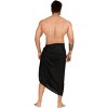 LA LEELA Men's Casual Vacation Pareo Sarong Wrap One Size Black - 4 of 4