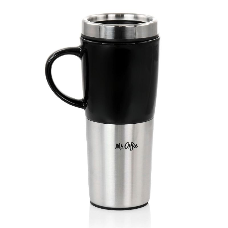 Mr. Coffee 16oz Stainless Steel and Stoneware Travel Mug, 3 of 10