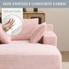 Efomao 66inx48in Chaise Longue Chair Indoor Modern Upholstered Corduroy Deep Seat Sofa Bed with Armrests No Assembly Required Pink - 4 of 4