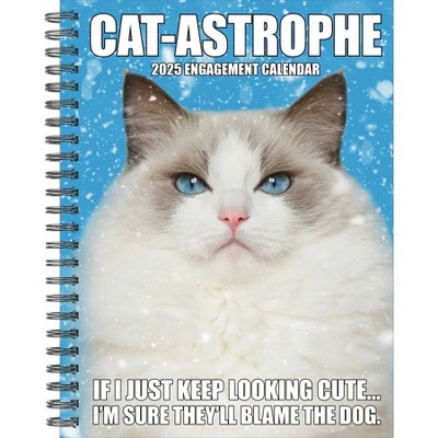 Willow Creek Press Cat-astrophe 2025 Engagement Calendar: Weekly Planner, Spiral Binding, 6.5x8.525", All Ages, Blue