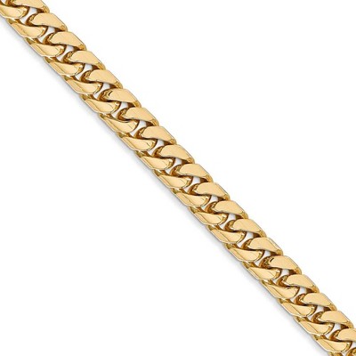 Black Bow Jewelry 5mm, 14k Yellow Gold, Solid Miami Cuban (Curb) Chain Necklace