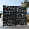 Wooakway 72 in. H x 47 in. W Outdoor Rectangle Metal Privacy Screen Garden Fence Panel Freestanding Patio Decorative Screen for Yard - 2 of 4